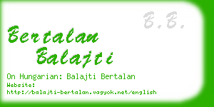 bertalan balajti business card